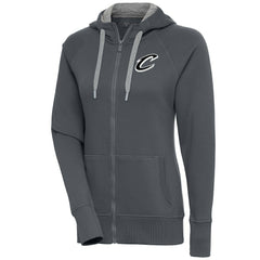 Cleveland Cavaliers Antigua Women's Brushed Metallic Victory Full-Zip Hoodie - Charcoal for sale On Sale
