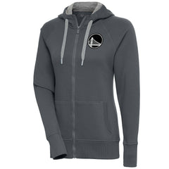 Golden State Warriors Antigua Women's Brushed Metallic Victory Full-Zip Hoodie - Charcoal outlet On Sale