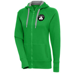 Boston Celtics Antigua Women's Brushed Metallic Victory Full-Zip Hoodie - Kelly Green shop On Sale