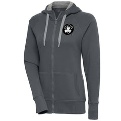 Boston Celtics Antigua Women's Brushed Metallic Victory Full-Zip Hoodie - Charcoal for sale Discount
