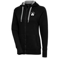 Boston Celtics Antigua Women's Brushed Metallic Victory Full-Zip Hoodie - Black sale On Sale