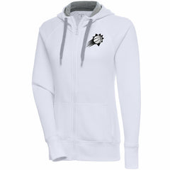 Phoenix Suns Antigua Women's Brushed Metallic Victory Full-Zip Hoodie - White on sale New