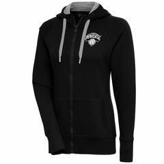 New York Knicks Antigua Women's Brushed Metallic Victory Full-Zip Hoodie - Black outlet New