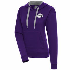 Los Angeles Lakers Antigua Women's Brushed Metallic Victory Pullover Hoodie - Purple online Discount