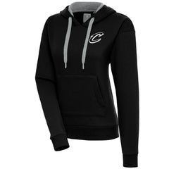 Cleveland Cavaliers Antigua Women's Brushed Metallic Victory Pullover Hoodie - Black for sale For Sale