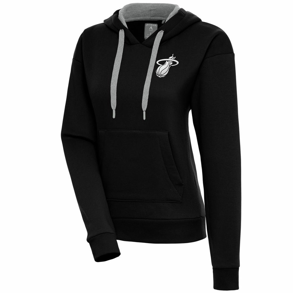 Miami Heat Antigua Women's Brushed Metallic Victory Pullover Hoodie - Black discount On Sale