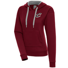 Cleveland Cavaliers Antigua Women's Brushed Metallic Victory Pullover Hoodie - Wine shop New