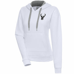 Milwaukee Bucks Antigua Women's Brushed Metallic Victory Pullover Hoodie - White online Online