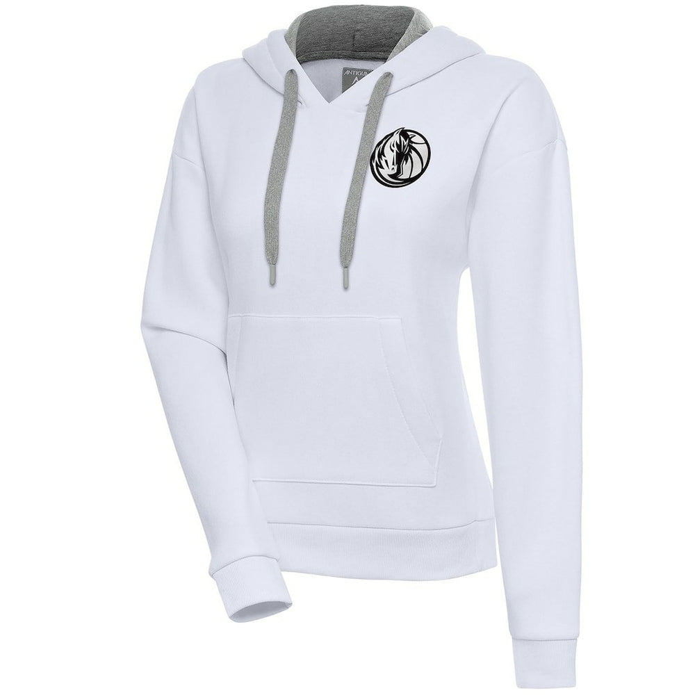 Dallas Mavericks Antigua Women's Brushed Metallic Victory Pullover Hoodie - White shop Outlet