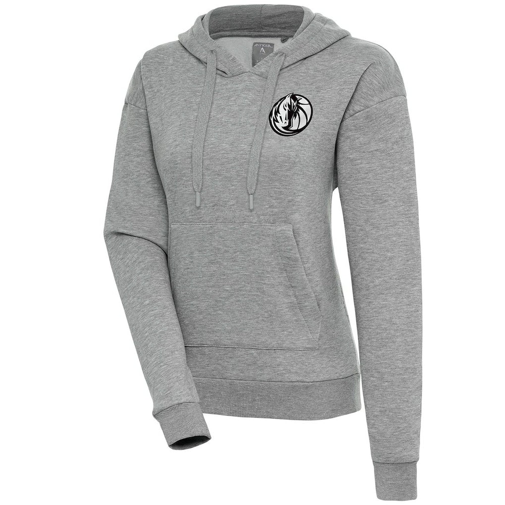 Dallas Mavericks Antigua Women's Brushed Metallic Victory Pullover Hoodie - Heather Gray discount Outlet