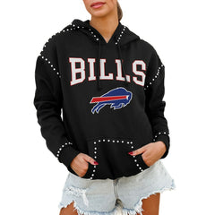 Buffalo Bills Gameday Couture Women's Oversized Catch the Vibe Studded Pullover Hoodie