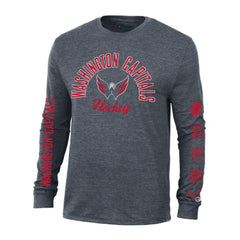 Washington Capitals Champion Multi-Logo Tri-Blend Long Sleeve T-Shirt On Sale