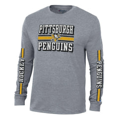 Pittsburgh Penguins Champion Tri-Blend Dual-Stripe Long Sleeve T-Shirt Online