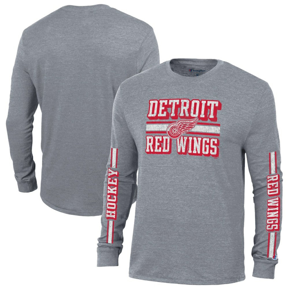 Detroit Red Wings Champion Tri-Blend Dual-Stripe Long Sleeve T-Shirt Online