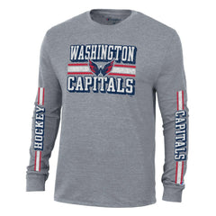 Washington Capitals Champion Tri-Blend Dual-Stripe Long Sleeve T-Shirt Online