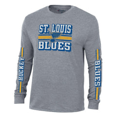 St. Louis Blues Champion Tri-Blend Dual-Stripe Long Sleeve T-Shirt For Sale
