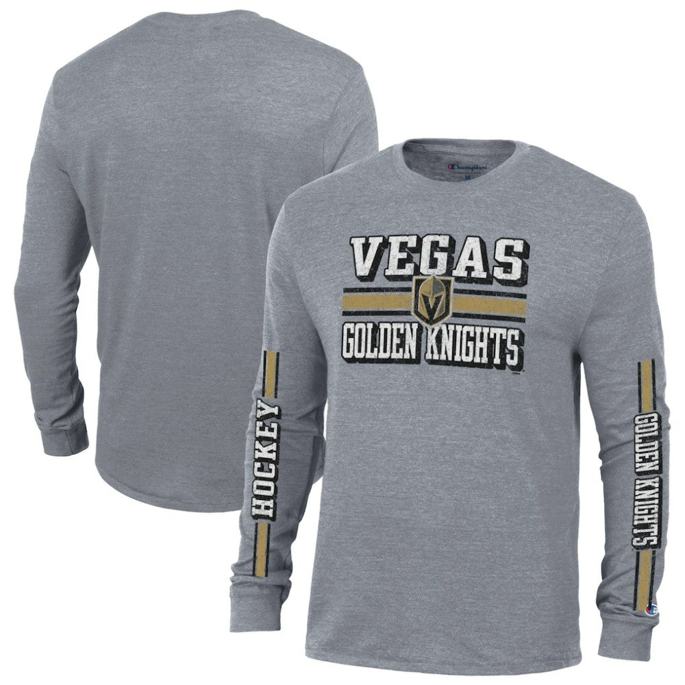 Vegas Golden Knights Champion Tri-Blend Dual-Stripe Long Sleeve T-Shirt Sale