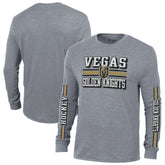 Vegas Golden Knights Champion Tri-Blend Dual-Stripe Long Sleeve T-Shirt Sale