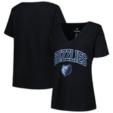 Memphis Grizzlies Profile Women's Plus Size Arch Over Logo V-Neck T-Shirt Discount