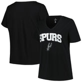San Antonio Spurs Profile Women's Plus Size Arch Over Logo V-Neck T-Shirt Outlet
