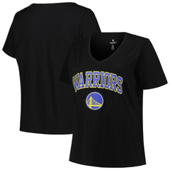 Golden State Warriors Profile Women's Plus Size Arch Over Logo V-Neck T-Shirt sale New