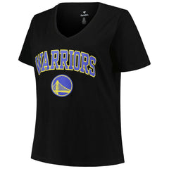 Golden State Warriors Profile Women's Plus Size Arch Over Logo V-Neck T-Shirt sale New