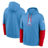 Tennessee Titans Nike Oilers Throwback Alternate Logo Club Tri-Blend Pullover Hoodie