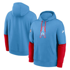 Tennessee Titans Nike Oilers Throwback Alternate Logo Club Tri-Blend Pullover Hoodie