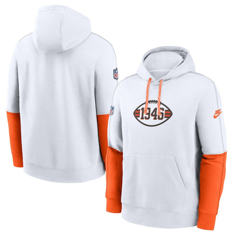 Cleveland Browns Nike Throwback Logo Club Tri-Blend Pullover Hoodie