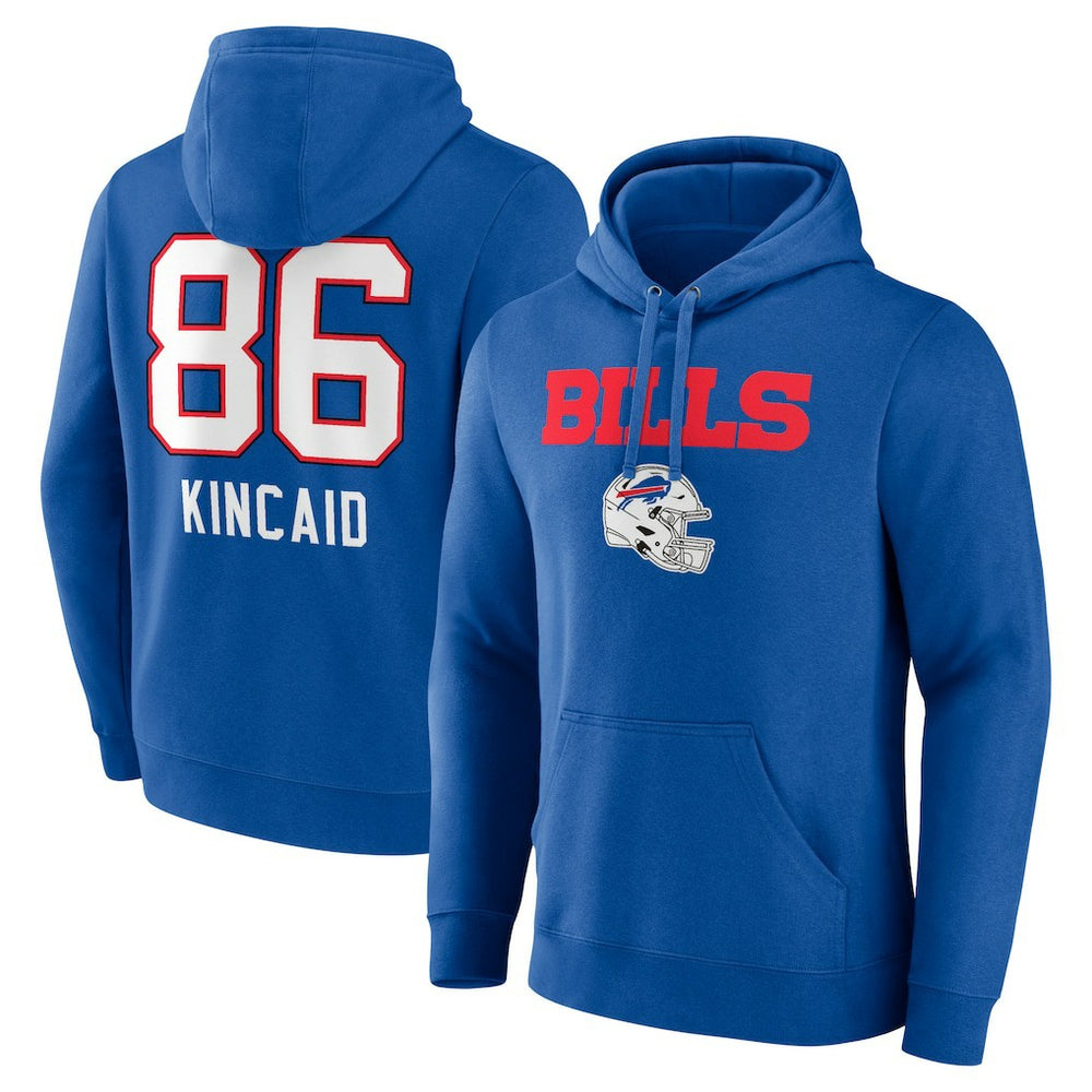 Buffalo Bills Dalton Kincaid Team Wordmark Player Name & Number Pullover Hoodie