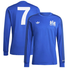 Manchester United x George Best Originals Lifestyler Long Sleeve Jersey Blue - Adidas