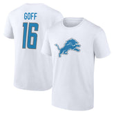 Detroit Lions Jared Goff Icon Player Name & Number T-Shirt