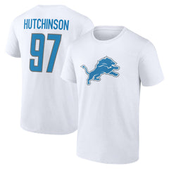 Detroit Lions Aidan Hutchinson Icon Player Name & Number T-Shirt