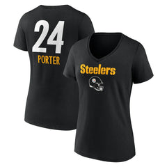 Pittsburgh Steelers Joey Porter Jr. Women's Team Wordmark Player Name & Number V-Neck T-Shirt