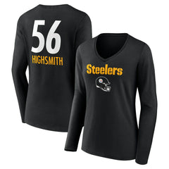 Pittsburgh Steelers Alex Highsmith Women's Team Wordmark Player Name & Number Long Sleeve V-Neck T-Shirt