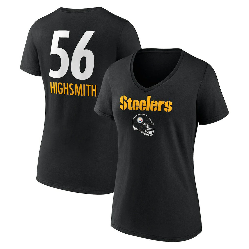 Pittsburgh Steelers Alex Highsmith Women's Team Wordmark Player Name & Number V-Neck T-Shirt