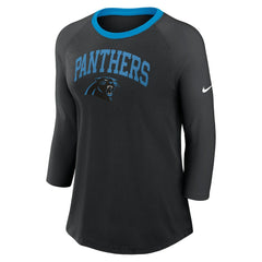 Carolina Panthers Nike Women's 3/4 Sleeve Raglan Fashion Top