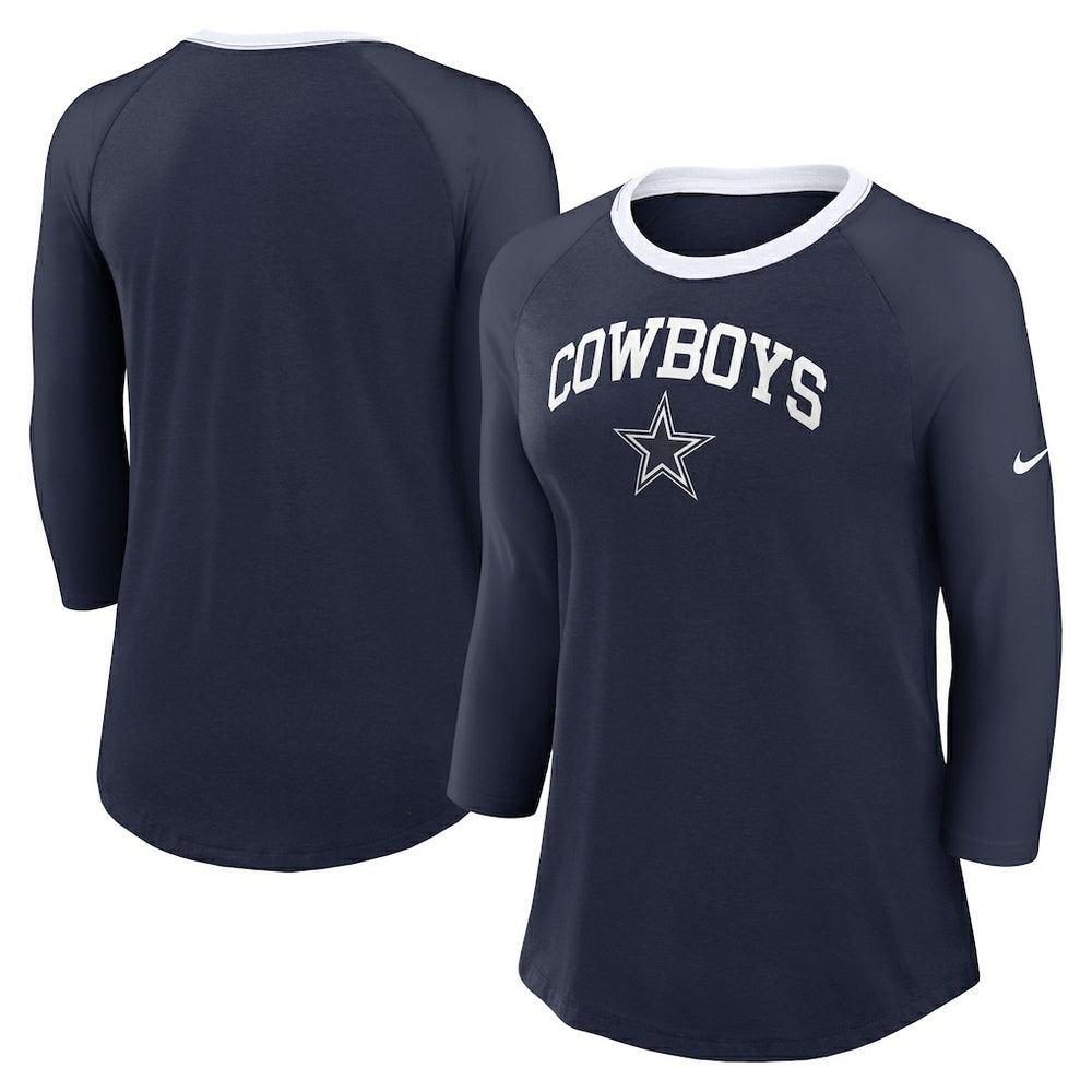 Dallas Cowboys Nike Women's 3/4 Sleeve Raglan Fashion Top