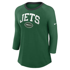 New York Jets Nike Women's 3/4 Sleeve Raglan Fashion Top