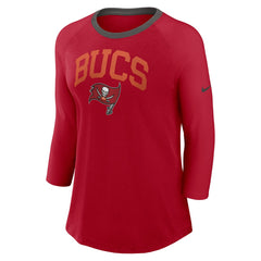 Tampa Bay Buccaneers Nike Women's 3/4 Sleeve Raglan Fashion Top