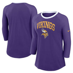 Minnesota Vikings Nike Women's 3/4 Sleeve Raglan Fashion Top