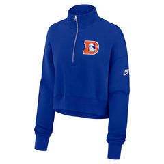 Denver Broncos Nike Women's Rewind Phoenix Half-Zip Sweatshirt