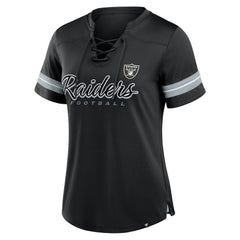 Las Vegas Raiders Fanatics Women's Play Script Lace-Up T-Shirt