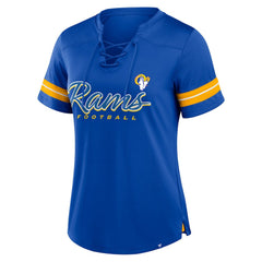 Los Angeles Rams Fanatics Women's Play Script Lace-Up T-Shirt