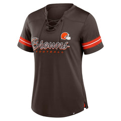 Cleveland Browns Fanatics Women's Play Script Lace-Up T-Shirt