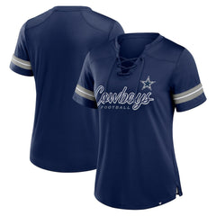 Dallas Cowboys Fanatics Women's Play Script Lace-Up T-Shirt