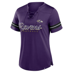 Baltimore Ravens Fanatics Women's Play Script Lace-Up T-Shirt