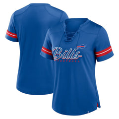 Buffalo Bills Fanatics Women's Play Script Lace-Up T-Shirt
