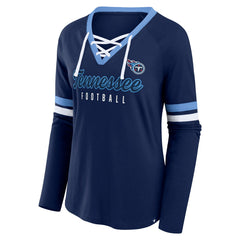 Tennessee Titans Fanatics Women's Won and Done Lace-Up Long Sleeve Fashion Top