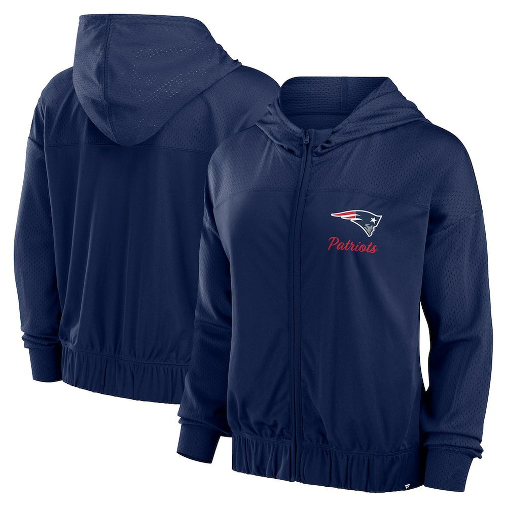 New England Patriots Fanatics Women's Script Lock Full-Zip Hoodie
